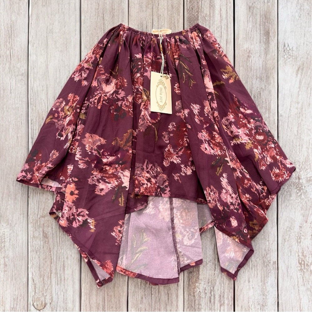 Joyfolie Maire in Plum Ikat Floral Skirt